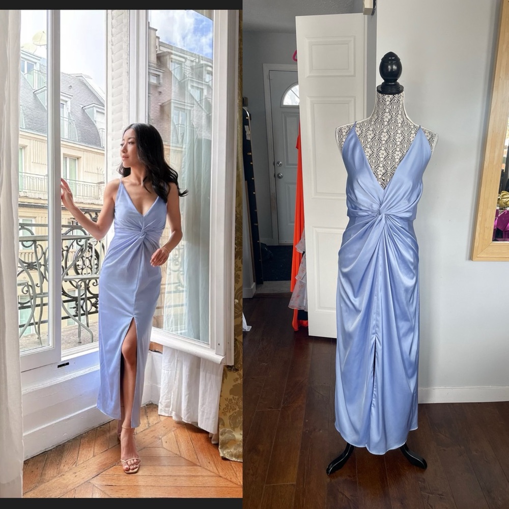 NWT XL Abercrombie & Fitch Twist Front Satin Slit Front Dress.